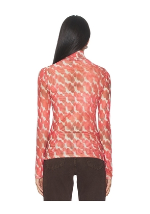 Bardot Alba Long Sleeve Mesh Top in Red. Size M. Also in S, XS, L, XL.