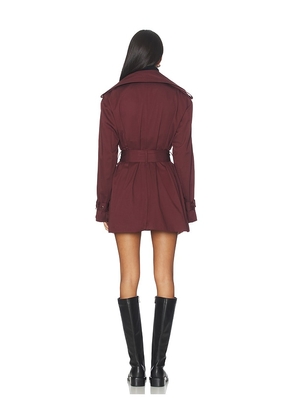 Bardot Aster Short Trench Coat in Red. Size 10. Also in 4, 2, 6, 8, 12.
