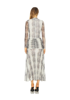 Bardot Lea Printed Mesh Dress in Grey. Size M. Also in S, XS.