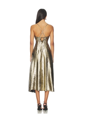 ASTR the Label Gaia Dress in Metallic Gold. Size M. Also in L, XS.