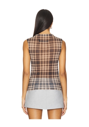 Enza Costa Mesh Sleeveless Twist Top in Grey. Size M. Also in XS.
