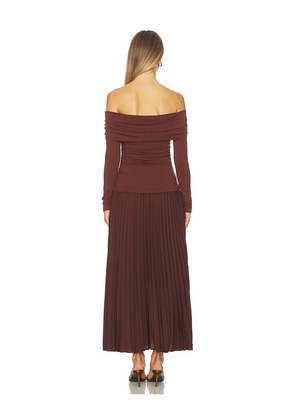 ASTR the Label Tanaia Mixed Media Dress in Brown. Size M. Also in L, S, XS.