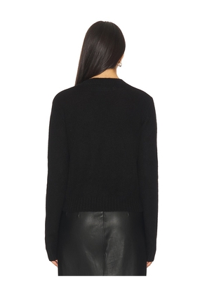 Enza Costa Easy Long Sleeve Crew Sweater in Black. Size M. Also in XS, S, L.