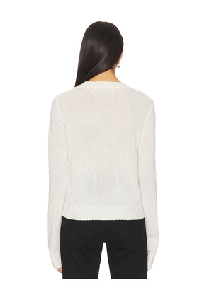 Enza Costa Easy Long Sleeve Crew Sweater in White. Size M. Also in XS, S, L.