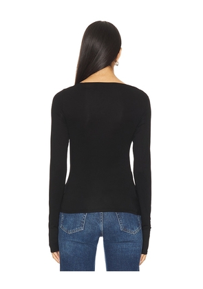 Enza Costa Draped Boatneck Top in Black. Size M. Also in XS, S.