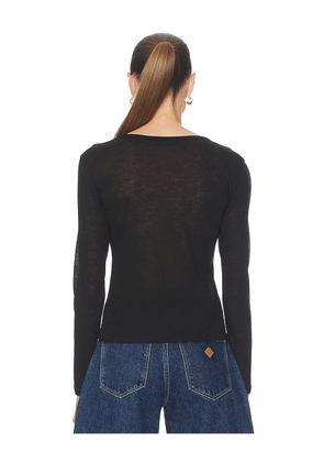 ANINE BING Sylvie Long Sleeve Tee in Black. Size M. Also in L.