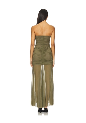 Amanda Uprichard Leo Dress in Olive. Size M. Also in L, S, XL, XS.