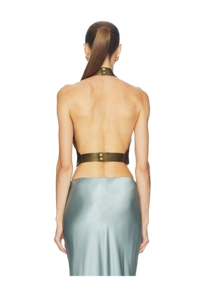 Cult Gaia Adrienne Top in Olive. Size M. Also in L, S, XL.