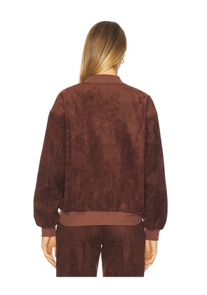 Amanda Uprichard x REVOLVE Vero Suede Bomber Jacket in Chocolate. Size M. Also in L, S, XS.