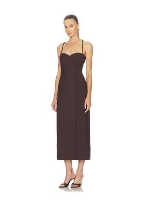 Camila Coelho Noeme Midi Dress in Burgundy. Size M. Also in XS, S, L.