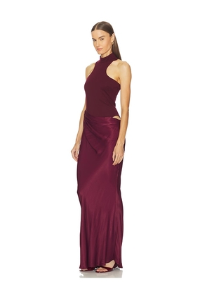 Camila Coelho Estrella Maxi Dress in Burgundy. Size M. Also in XXS, S, L, XL.