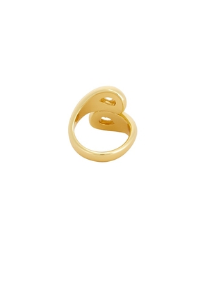 Ettika Radiant Gem Wrap Ring in Metallic Gold. Size 6. Also in 8.