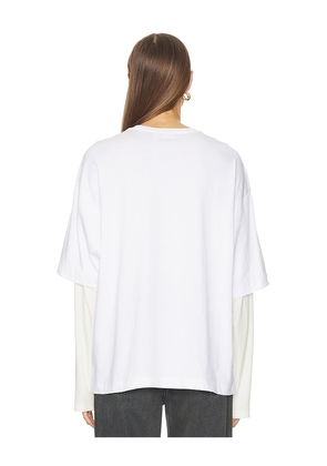 GRLFRND Layered Long Sleeve Tee in White. Size M/L. Also in XS/S.