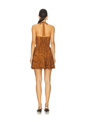 Charo Ruiz Ibiza Sandlight Short Dress in Brown. Size M. Also in L.