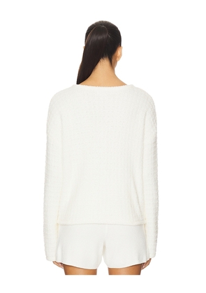 Barefoot Dreams CozyChic Textured Button Front Cardigan in White. Size M. Also in L, XL.