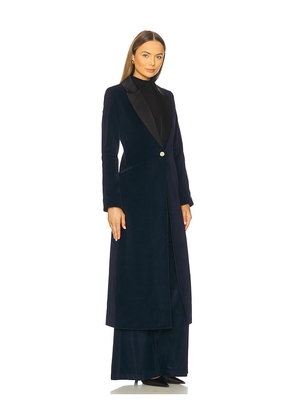 Alice + Olivia Theo Notch Collar Coat in Blue. Size M. Also in XS, S, L.