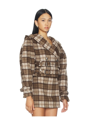 AFRM The Crop Trench Jacket in Brown. Size L. Also in S, XXS, XS, M, XL, XXL.