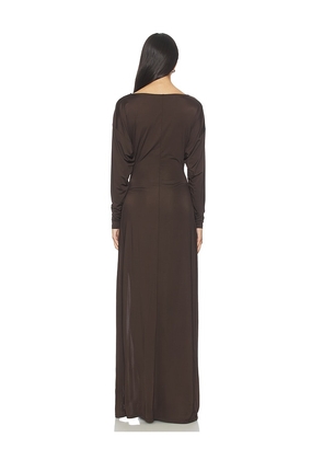 EAVES Ingrid Gown in Brown. Size M. Also in S, XS, XXS.