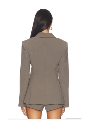 EAVES Keki Cinched Waist Blazer in Dark Grey. Size S. Also in XXS, XS, M, XL.