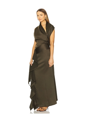 Casona La Sandunguera Dress in Dark Green. Size M. Also in S.