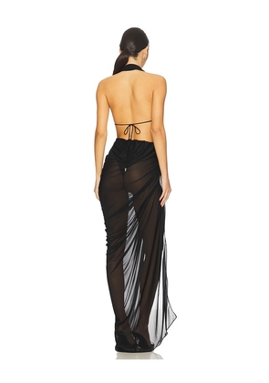 Atlein Open Draped Gown in Black. Size 36. Also in 34, 38.