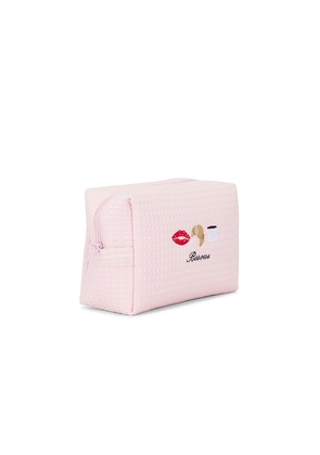 Abbode Bisous Waffle Pouch in Pink.