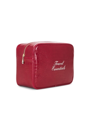Abbode Travel Essentials Croc Pouch in Red.