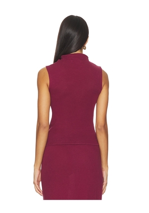 Enza Costa Cashmere Sleeveless Twist Top in Burgundy. Size S. Also in M, L.
