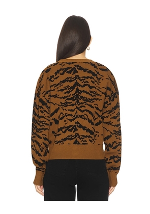 Essentiel Antwerp Icali Zebra Cardigan in Brown. Size M. Also in S.