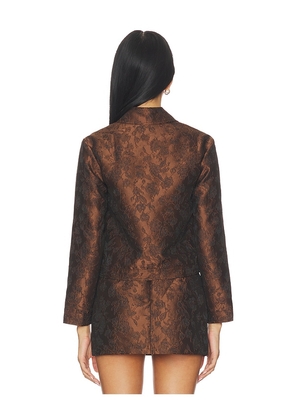 Amanda Uprichard x REVOLVE Preston Jacket in Chocolate. Size M. Also in L, S, XL, XS.
