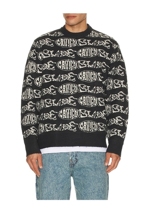 Critical Slide Madness Crew Knit Sweater in Black. Size M. Also in S, L, XL/1X.