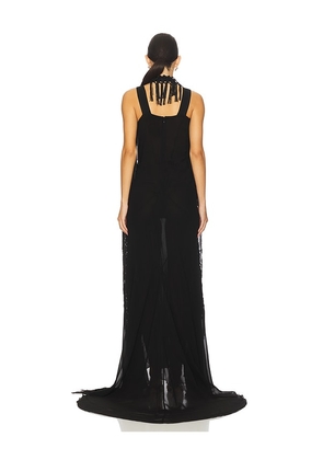 Blumarine Embroidered Georgette Dress in Black. Size 38. Also in 36.