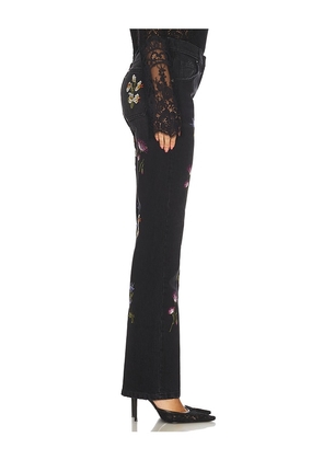Blumarine Embroidered Denim Straight Leg in Black. Size 38. Also in 36, 40.