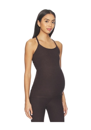 Beyond Yoga Spacedye Keep Your Cool Maternity Slip Top in Brown. Size M. Also in XL, XS.