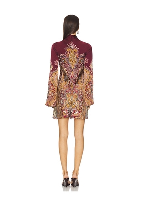 HEMANT AND NANDITA Mini Dress in Burgundy. Size S. Also in M, XS.