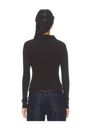 Citizens of Humanity Long Sleeve 60's Polo in Chocolate. Size S. Also in XS.