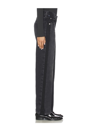 Citizens of Humanity Lindz Low Rise Easy Straight With Tuxedo Stripe Jeans in Black. Size 24. Also in 23, 25, 27, 29, 30, 32.