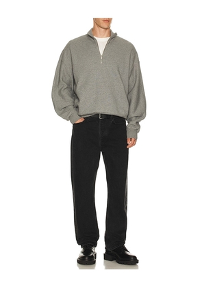 AGOLDE Idris Quarter Zip Sweater in Grey. Size M. Also in S, L, XL/1X.
