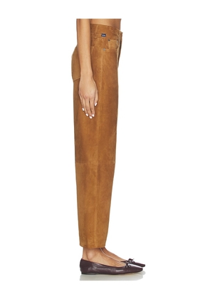 Citizens of Humanity Suede Miro Relaxed Pant in Cognac. Size 27. Also in 25, 26, 28.