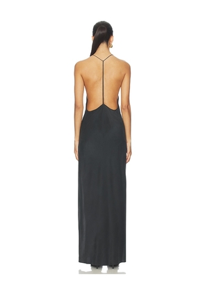 EAVES Lydia Silk Maxi Dress in Black. Size M. Also in L, XL.