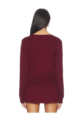 Amelie Teje Elle Knit Top in Red. Size M. Also in XS, S, L.