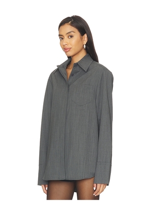 Courtney Zheng Washable Wool Shirt in Grey. Size M. Also in S, L.