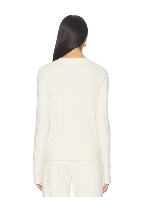 DONNI. The Sweater Rib Cardi in Cream. Size M. Also in S, L.