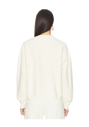 Eterne Classic Reverse French Terry Crew Sweatshirt in Cream. Size M. Also in XS, S, L, XL.