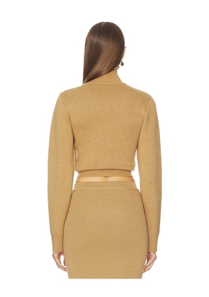 Camila Coelho Costansa Turtleneck Sweater in Tan. Size L. Also in XS, M, XL.