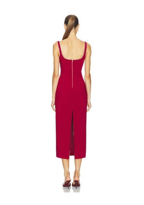 Bardot Brooklyn Diamonte Midi Dress in Burgundy. Size 2. Also in 10, 4, 6, 8.