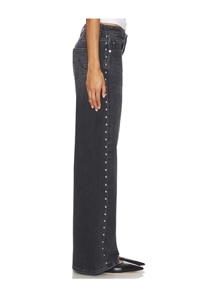 AG Jeans Adria Low Rise Wide Jeans in Charcoal. Size 25. Also in 28, 31, 32.