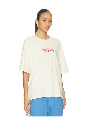 Araminta James Lobster Tee in Cream. Size M. Also in L, S, XS.