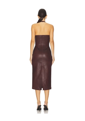 DL1961 Esme Coated Midi Dress in Red. Size S. Also in XS, M.