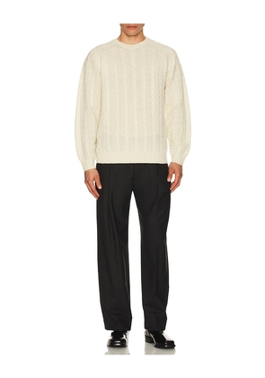 Beams Plus Crew Cable 5G in Cream. Size S. Also in L, XL.